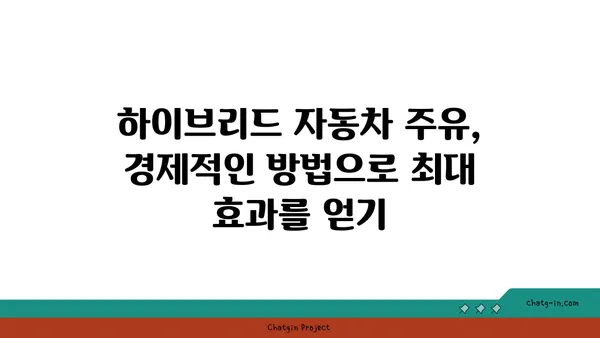 하이브리드 자동차 주유| 연비 최적화를 위한 완벽 가이드 | 하이브리드, 연비, 주유 팁, 효율적인 주행