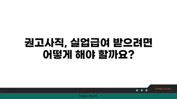 권고사직, 실업급여 받을 수 있을까요? | 권고사직 실업급여, 조건, 신청 방법, 자세히 알아보기