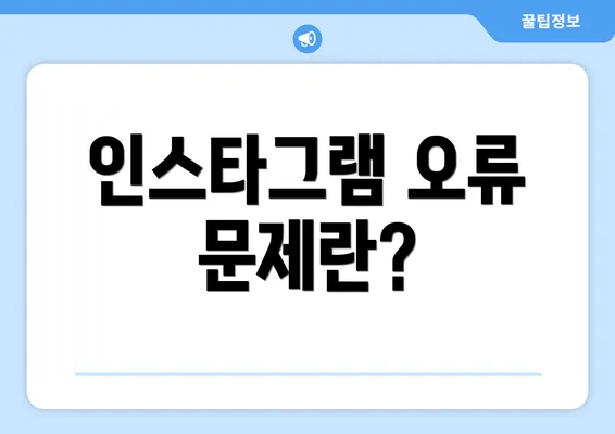 인스타그램 오류 문제란?