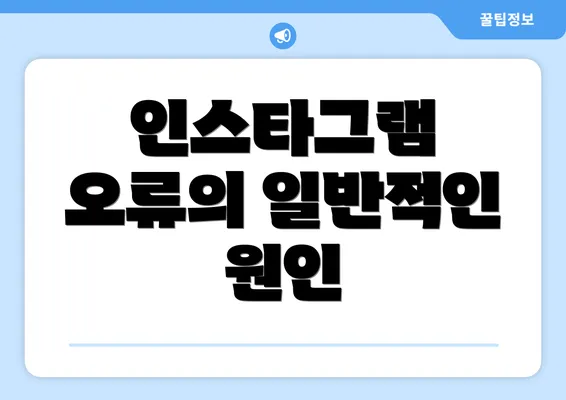 인스타그램 오류의 일반적인 원인