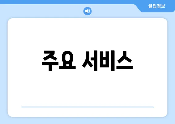주요 서비스