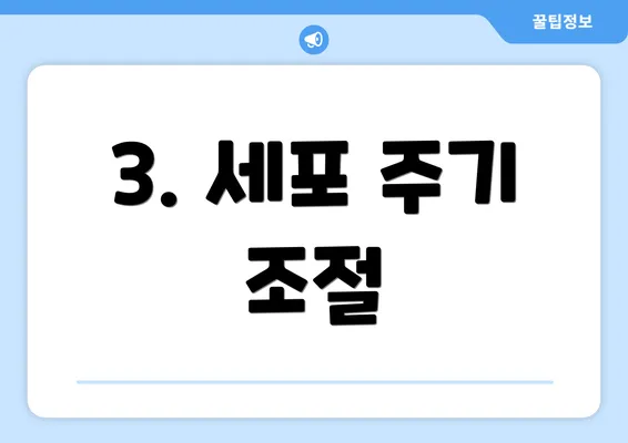 3. 세포 주기 조절
