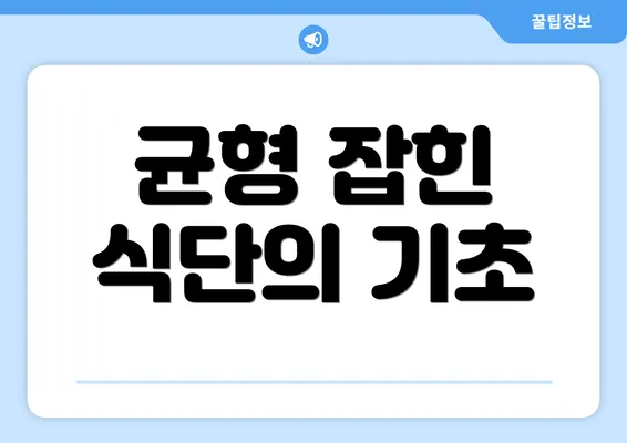 균형 잡힌 식단의 기초