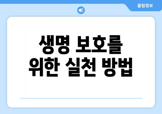 생명 보호를 위한 실천 방법