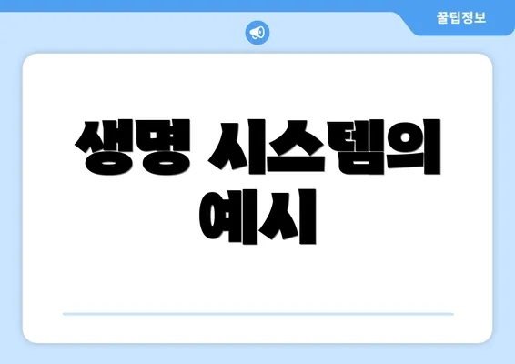 생명 시스템의 예시