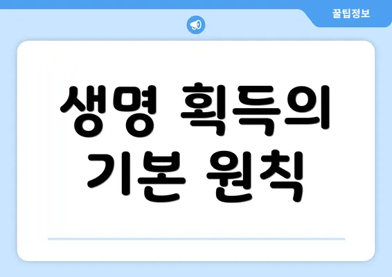 생명 획득의 기본 원칙