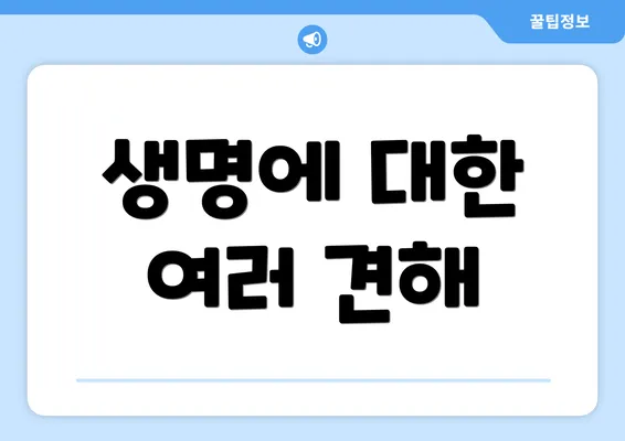 생명에 대한 여러 견해