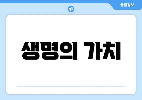 생명의 가치