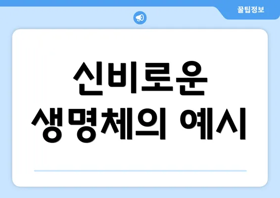 신비로운 생명체의 예시