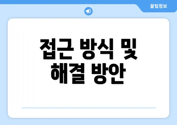 접근 방식 및 해결 방안