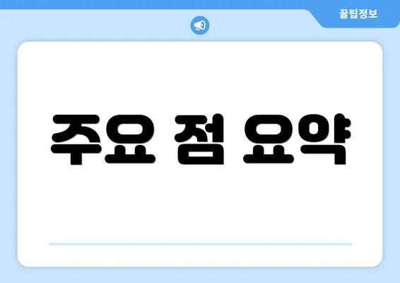 주요 점 요약