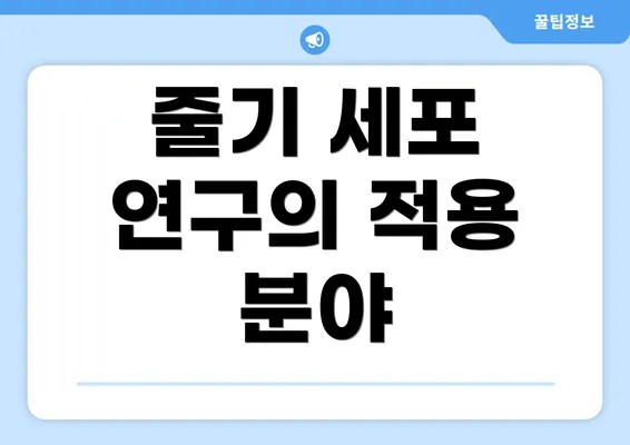 줄기 세포 연구의 적용 분야