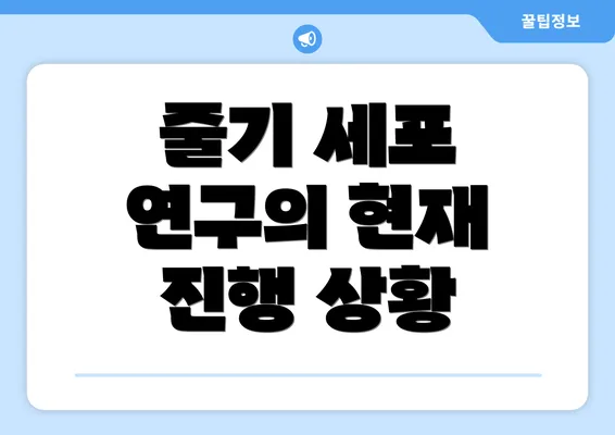 줄기 세포 연구의 현재 진행 상황