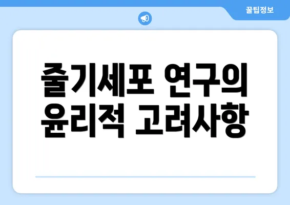 줄기세포 연구의 윤리적 고려사항