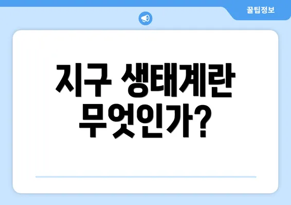 지구 생태계란 무엇인가?