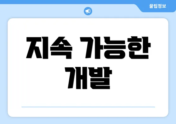 지속 가능한 개발