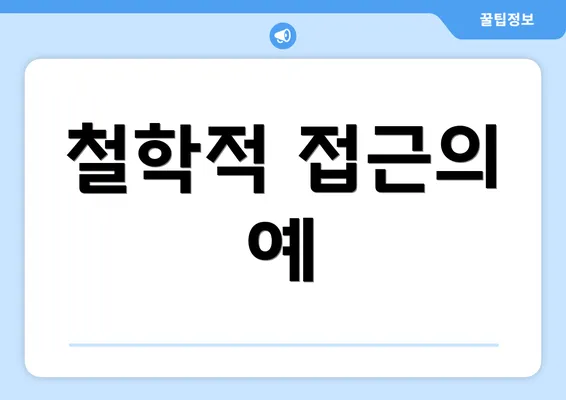 철학적 접근의 예