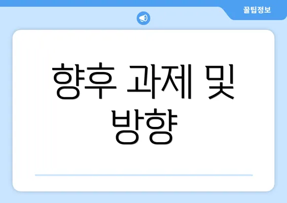 향후 과제 및 방향