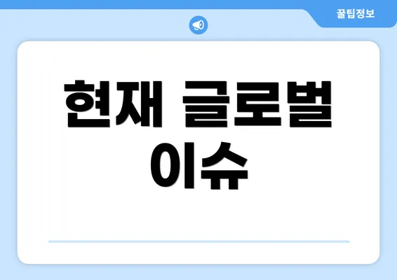 현재 글로벌 이슈