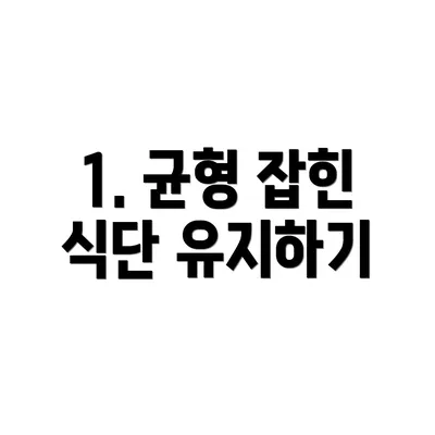 1. 균형 잡힌 식단 유지하기