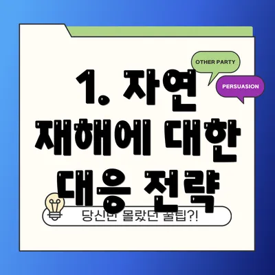 1. 자연 재해에 대한 대응 전략