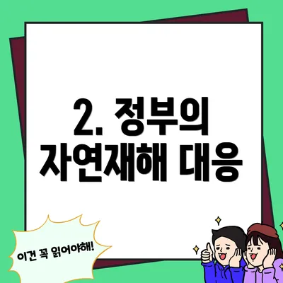 2. 정부의 자연재해 대응