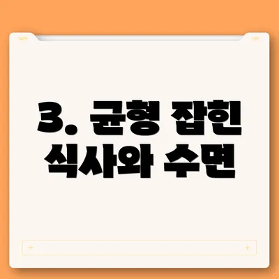 3. 균형 잡힌 식사와 수면