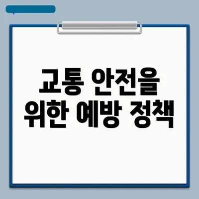 교통 안전을 위한 예방 정책