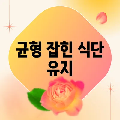 균형 잡힌 식단 유지