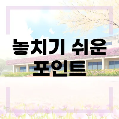 놓치기 쉬운 포인트