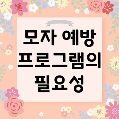 모자 예방 프로그램의 필요성