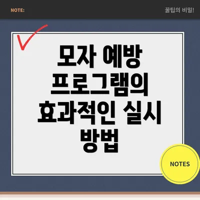 모자 예방 프로그램의 효과적인 실시 방법