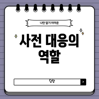 사전 대응의 역할