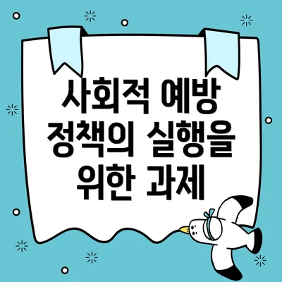 사회적 예방 정책의 실행을 위한 과제