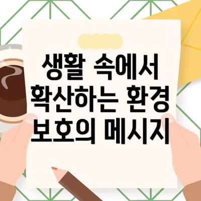 생활 속에서 확산하는 환경 보호의 메시지