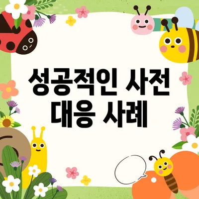 성공적인 사전 대응 사례