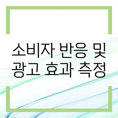 소비자 반응 및 광고 효과 측정