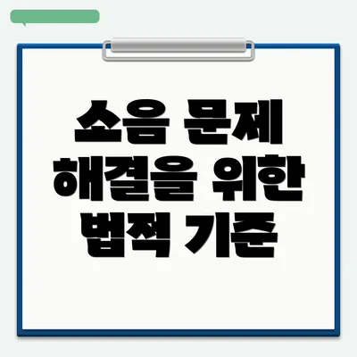 소음 문제 해결을 위한 법적 기준
