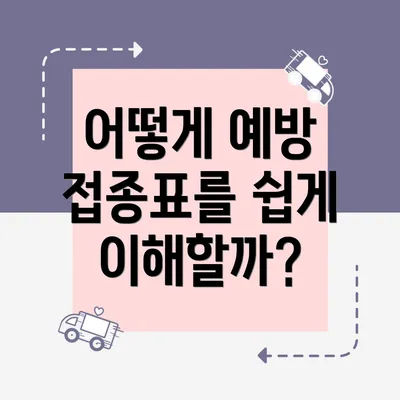 어떻게 예방 접종표를 쉽게 이해할까?