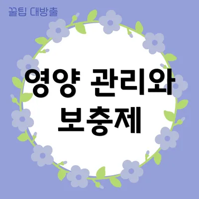 영양 관리와 보충제