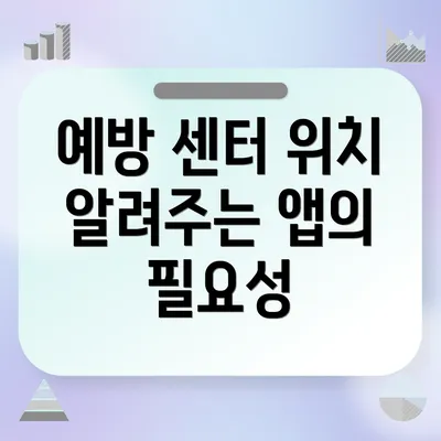예방 센터 위치 알려주는 앱의 필요성