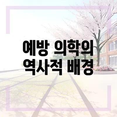 예방 의학의 역사적 배경