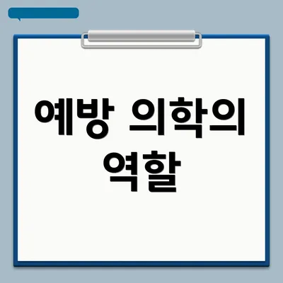 예방 의학의 역할