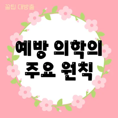 예방 의학의 주요 원칙