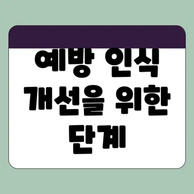예방 인식 개선을 위한 단계