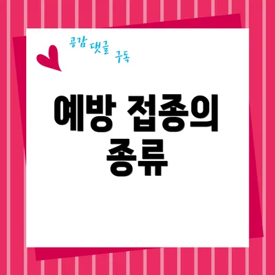 예방 접종의 종류