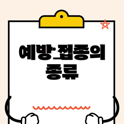 예방 접종의 종류