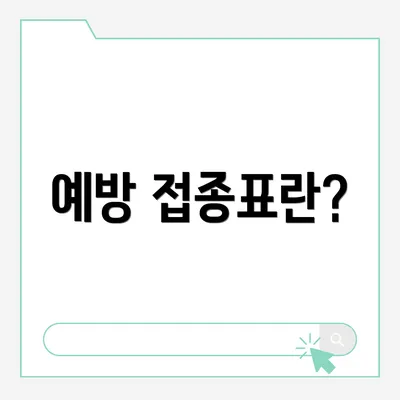 예방 접종표란?