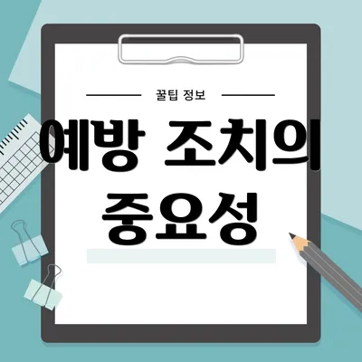 예방 조치의 중요성