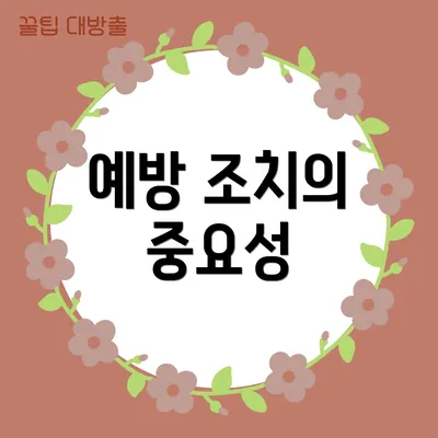 예방 조치의 중요성